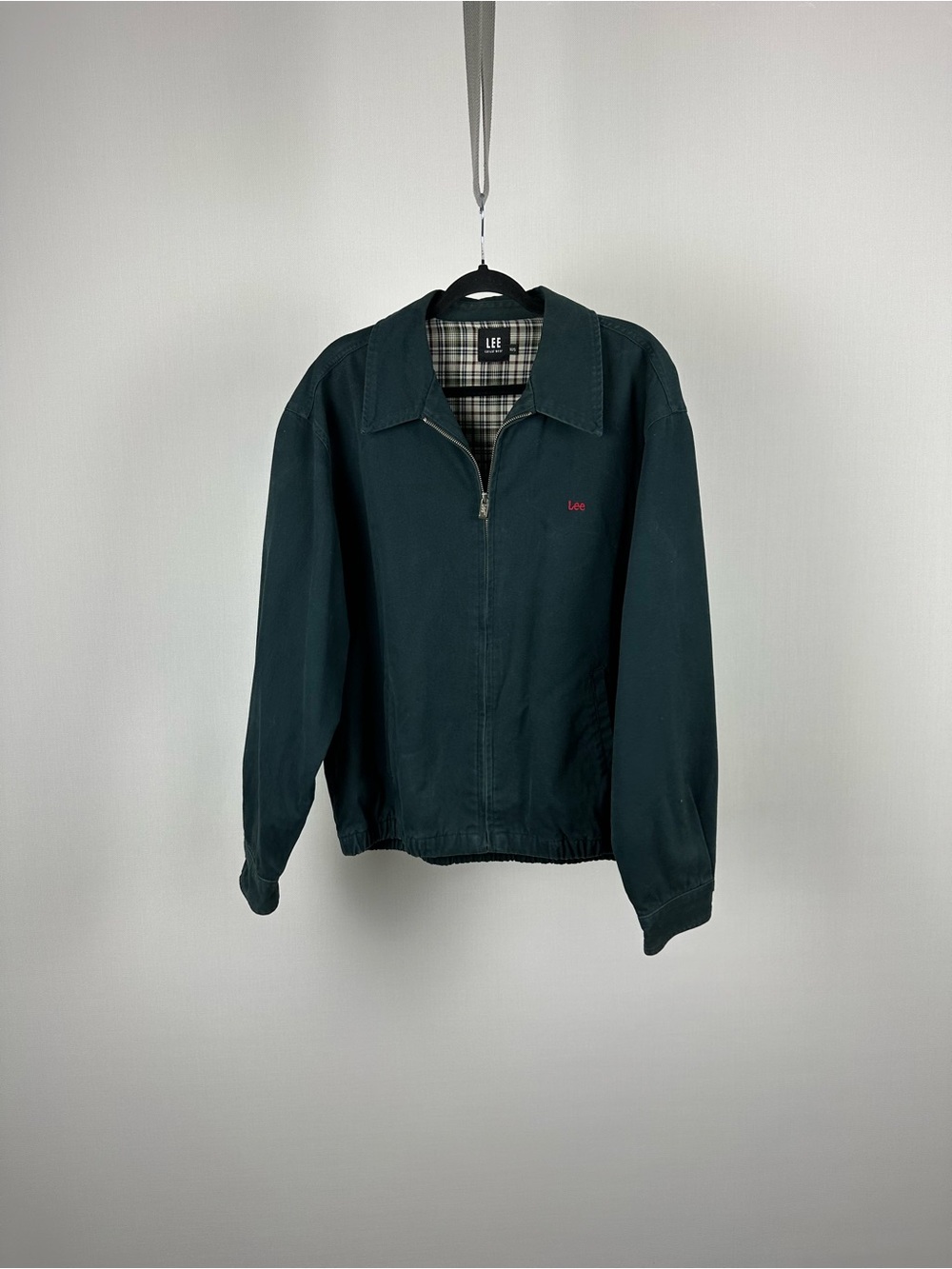 Vintage Lee 305 Casual Wear Jacket Green Plaid Lined Workwear 90s Men’s